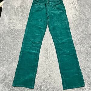 Patagonia Pants Womens 29 (31x31.5) Green Slim Corduroy Fitted Straight 55060